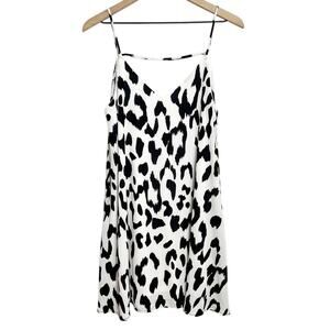 Peach Love California Black White Print Women Mini Dress Size Medium Brand New